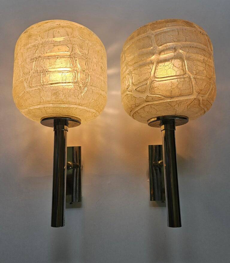 Pair of Rare Midcentury Wall Lamps Doria Leuchten, Germany, 1970s
