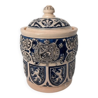 Obernai Earthenware Tobacco Pot. Different coats of arms
