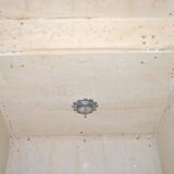 Old square trunk in wood, brass and leather - Travel chest 1920 45cm