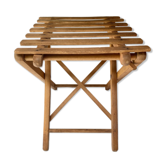 Folding stool made of vintage wood