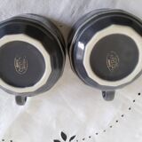 Apilco bistro coffee cups, gray and silver