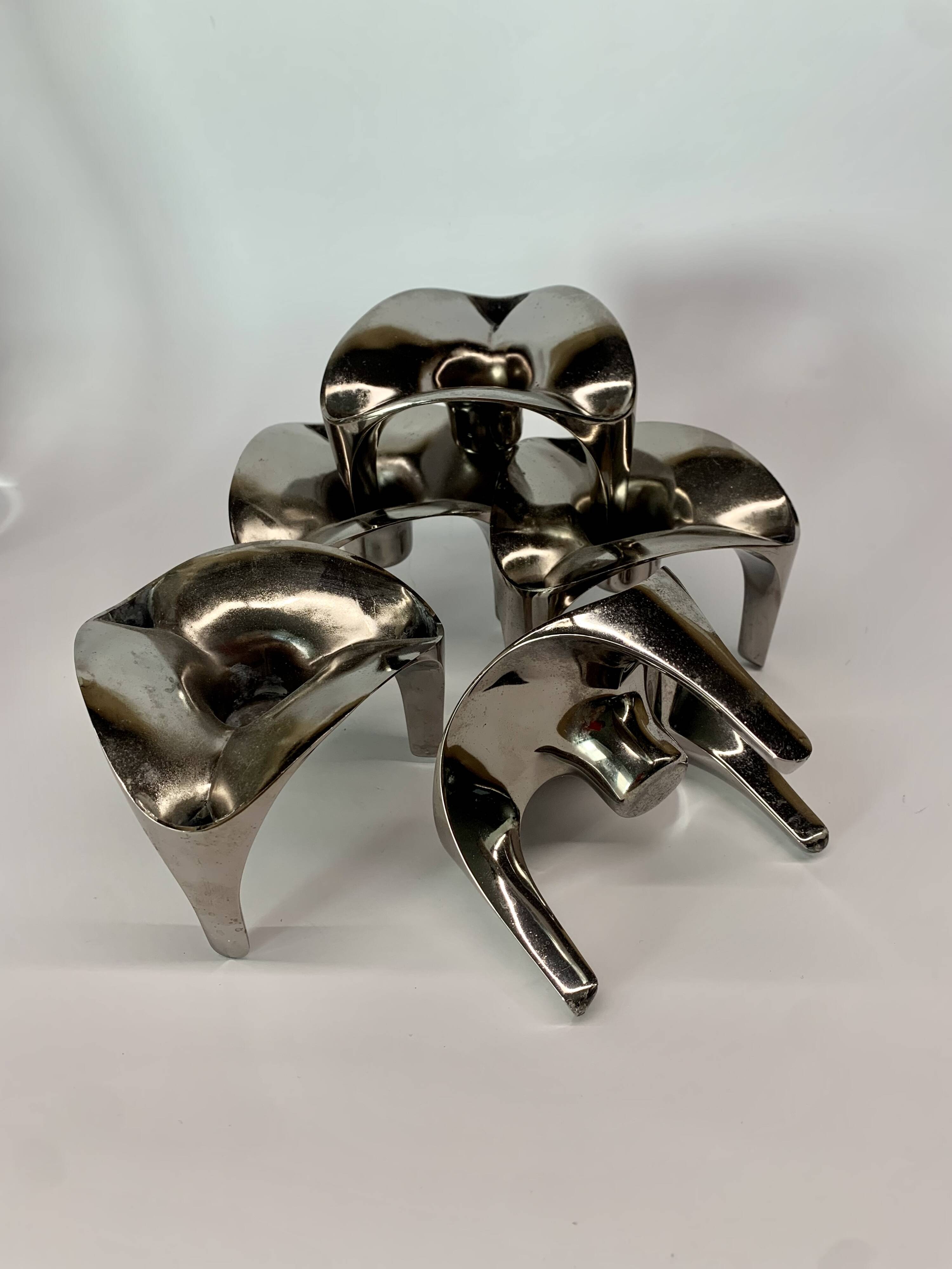 Stackable Candleholder set of 5, Germany 1970s