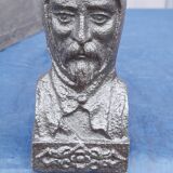 Pair of cast iron andirons with Templar heads