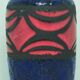 Vintage blue & red fatlava west germany vase scheurich