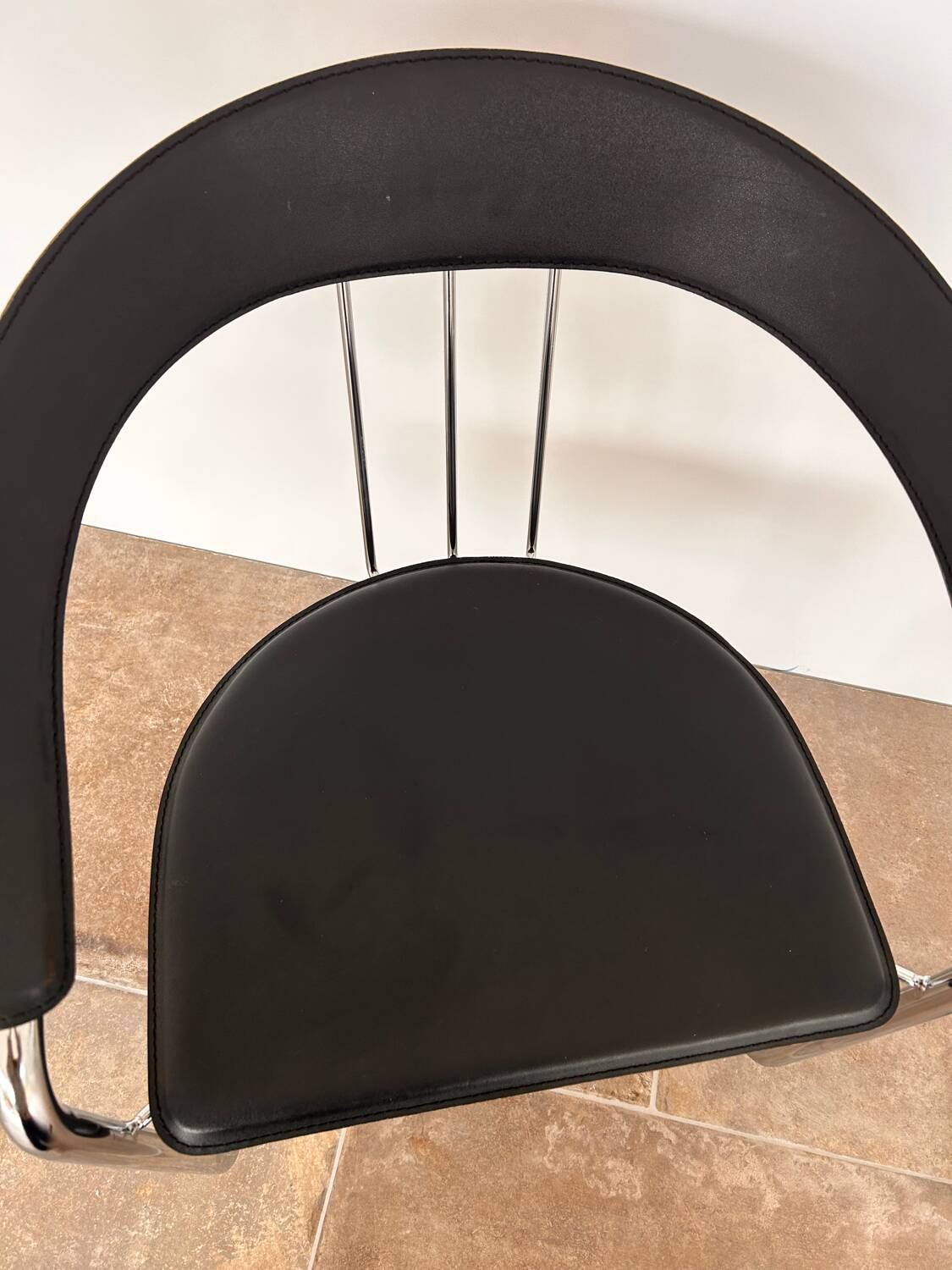 Chaises de bureau arrben italie années 70 chrome