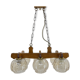 1970's wood & glass chandelier, czechoslovakia