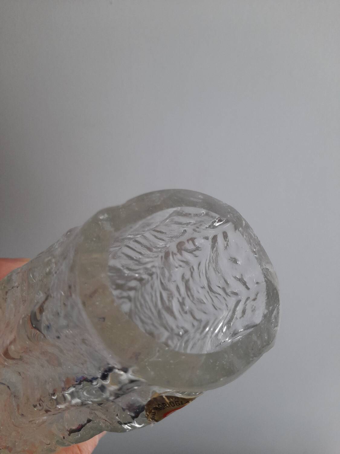 Ingrid glass ice block vase, 70s