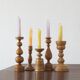 Scandinavian Wooden Candleholders, Set of 5
