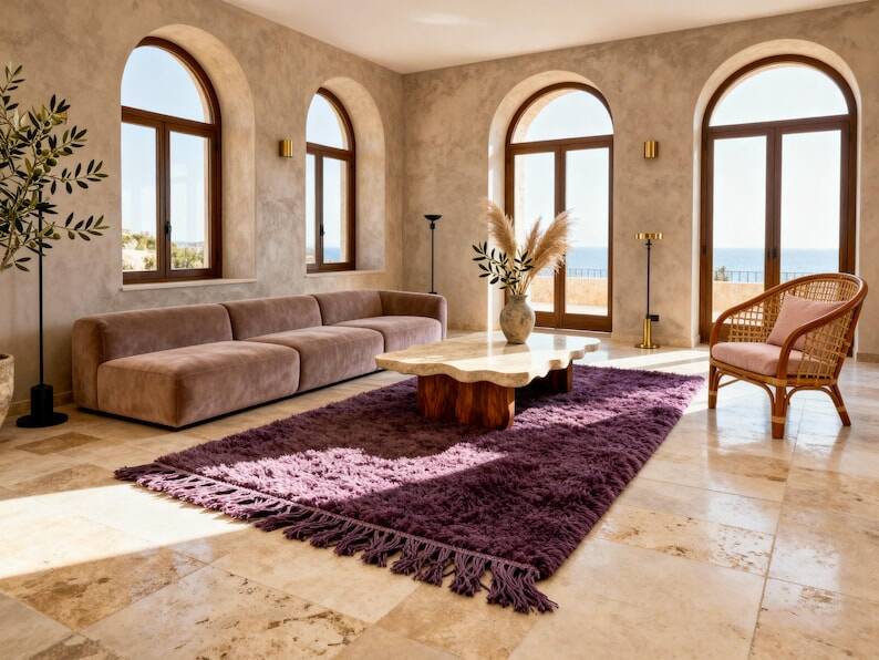 Authentic handwoven Berber rug, size 2/3 m.