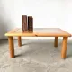 Scandinavian coffee table in solid pine and glass, 1970s