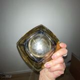Black tinted glass ashtray 70's