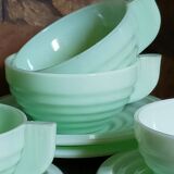 Four Art-Deco opaline cups