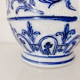 Blue and white pitcher