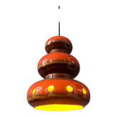 Red ceramic suspension - pendant lamp West Germany