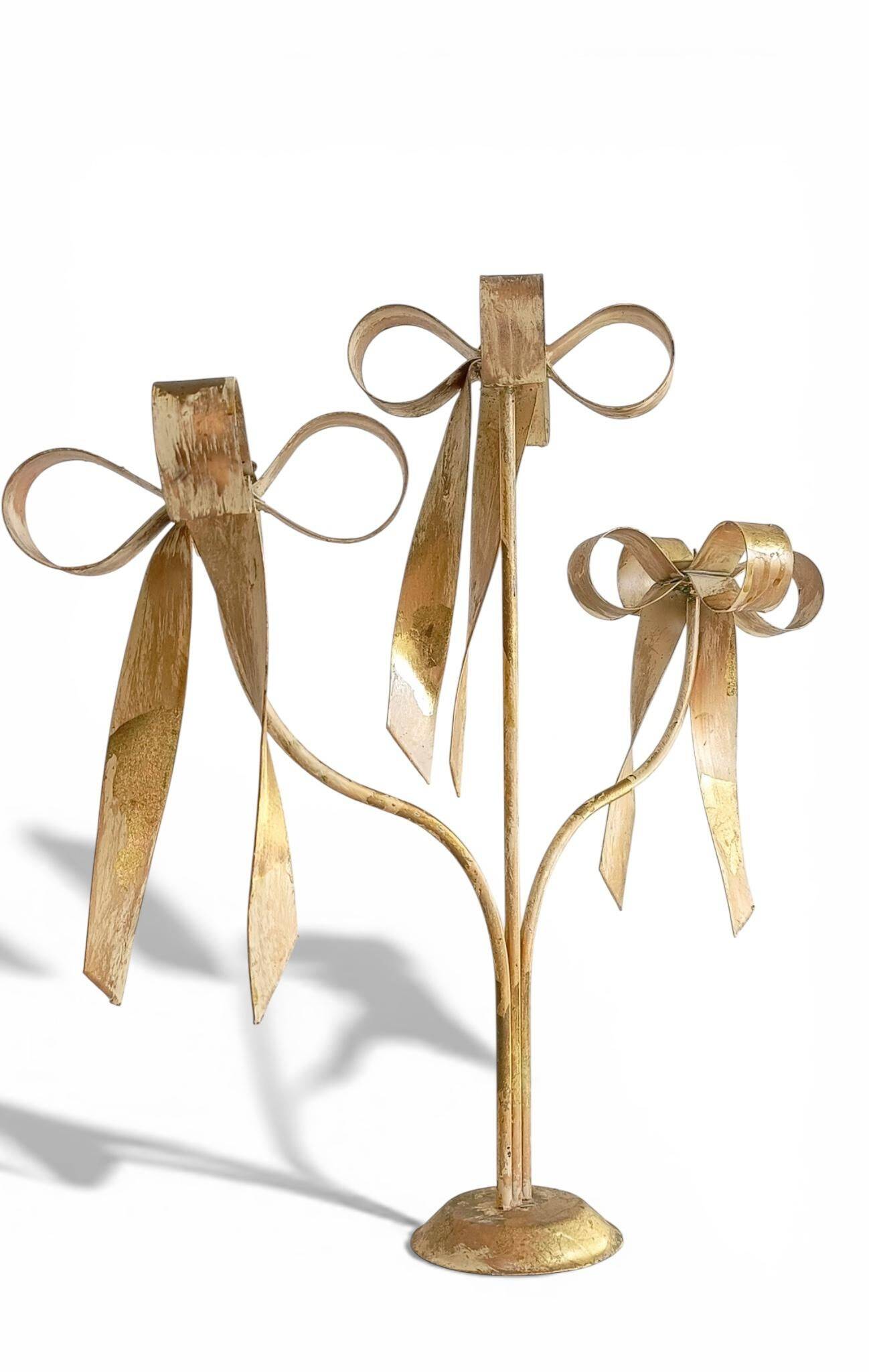 Large Gilt Wrought Iron Candelabra with Patina in Maison Jansen Style