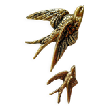 Pair of copper swallows