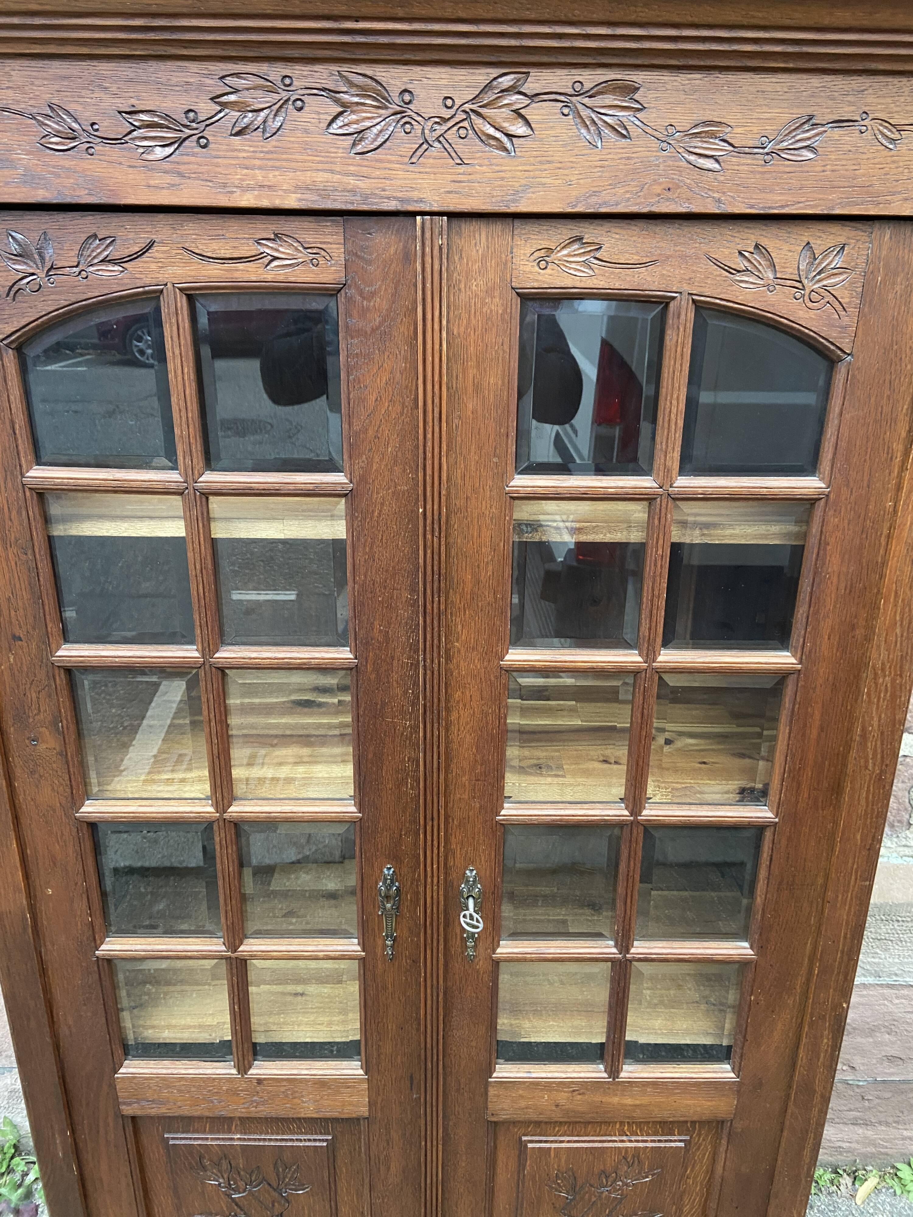 Display Cabinet Silver Cabinet Bookcase Provence Rocaille Louis XV Carved Oak 1920