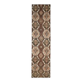 Tapis couloir kilim vintage turc fait main en laine et coton marron 103x424