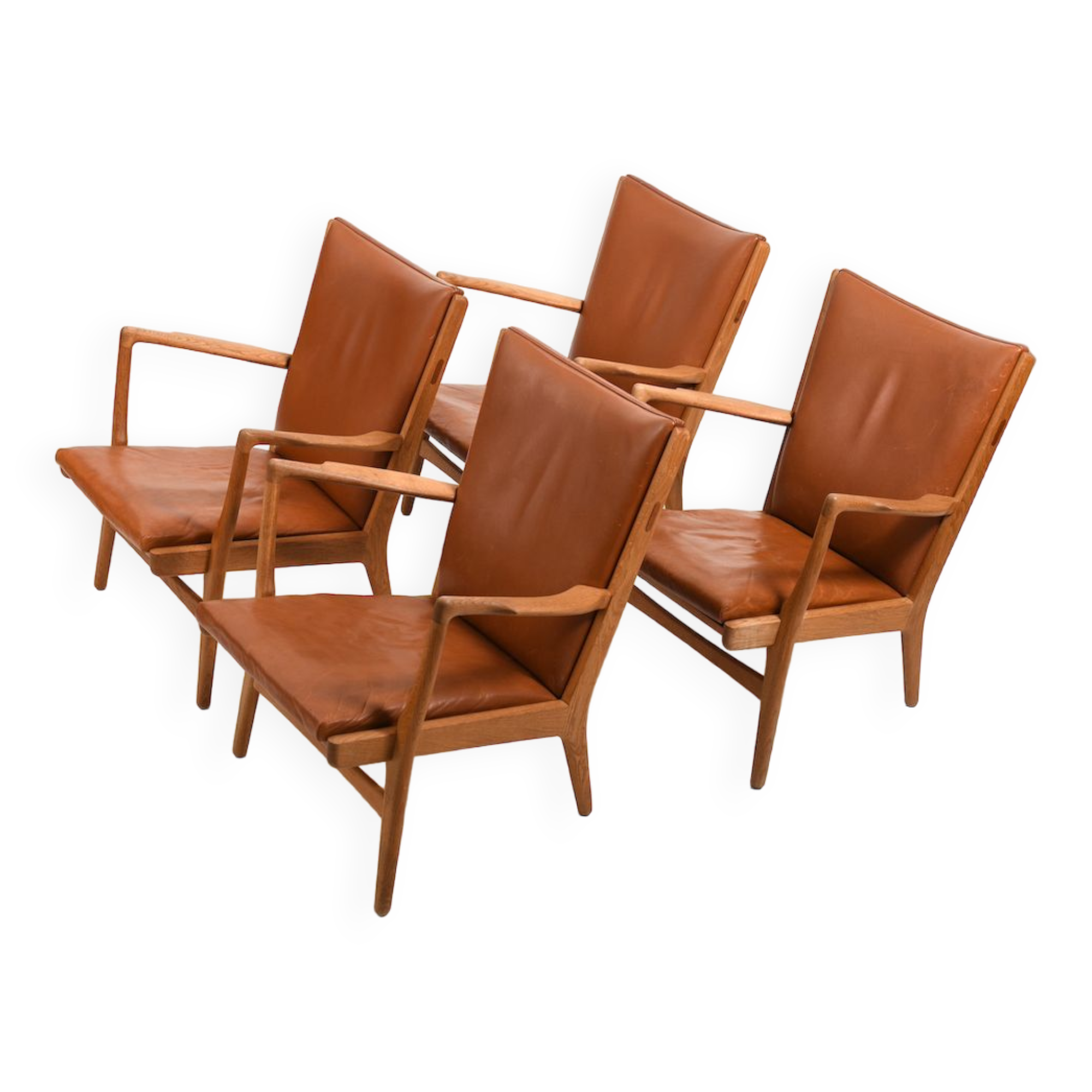 Lot de 4 fauteuils AP-16 en chêne par Hans Wegner