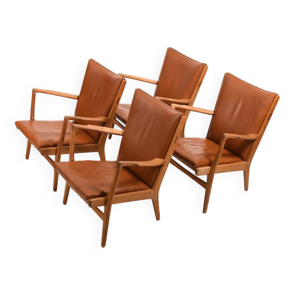 Lot de 4 fauteuils AP-16 en chêne par Hans Wegner