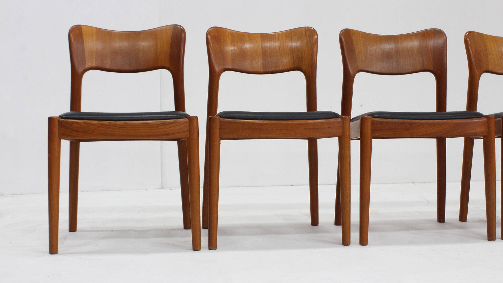 Vintage Danish dining chairs by Niels Koefoed 1960s teak set of 7