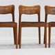 Vintage Danish dining chairs by Niels Koefoed 1960s teak set of 7