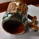3 polychrome ceramic beer mugs with Fat Lava effect