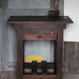 Vintage wooden sideboard, wooden kitchen furniture, furniture with drawer, storage.