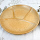 2 amber ceramic fondue plates made in france 1970