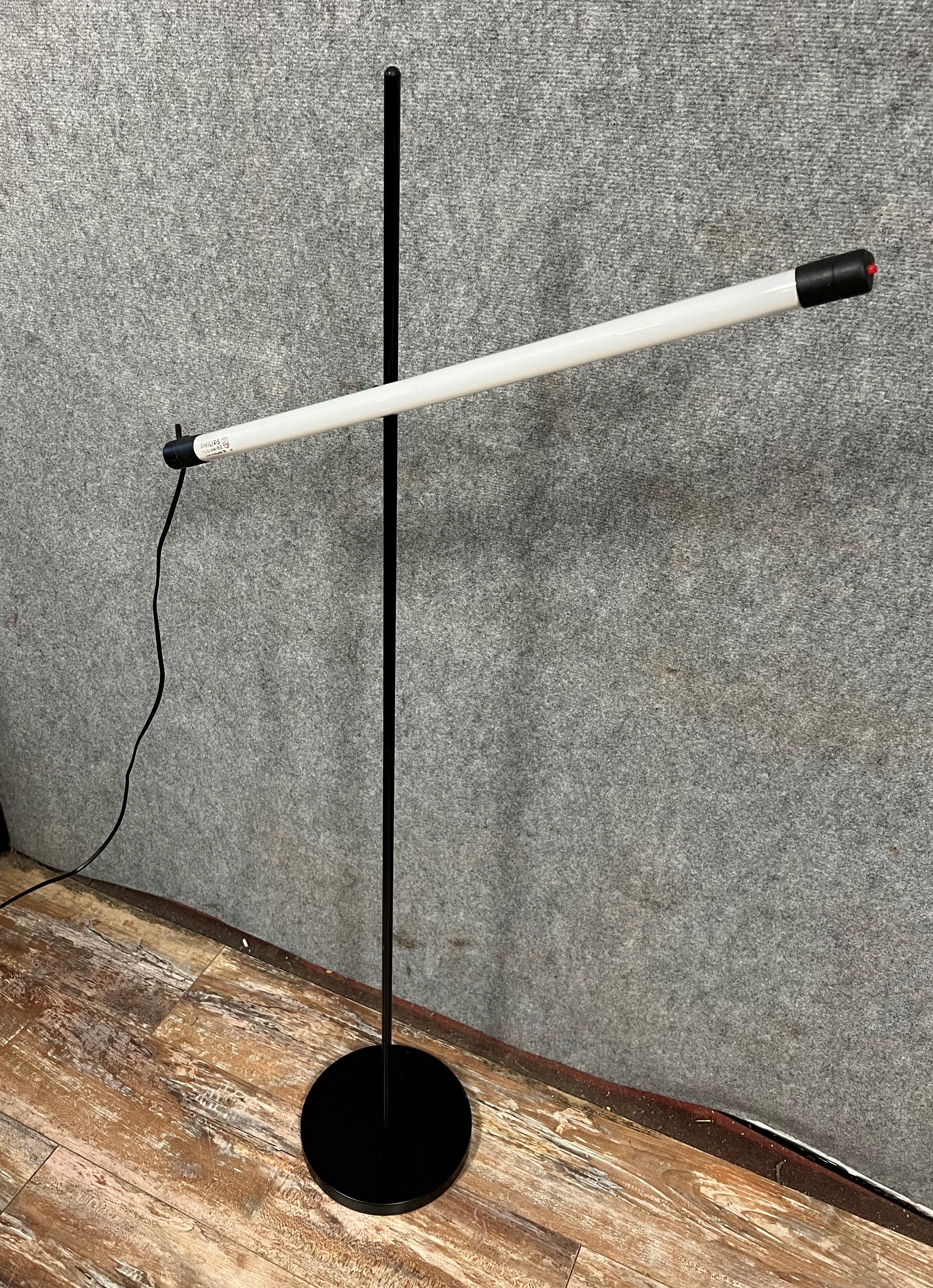 Vintage Italian neon lamp in black iron