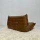 Vintage original leather Togo 2-seater by Michel Ducaroy for Ligne Roset