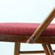 4 chaises de salle à manger en bois et tissu rose, Tchécoslovaquie, années 1960