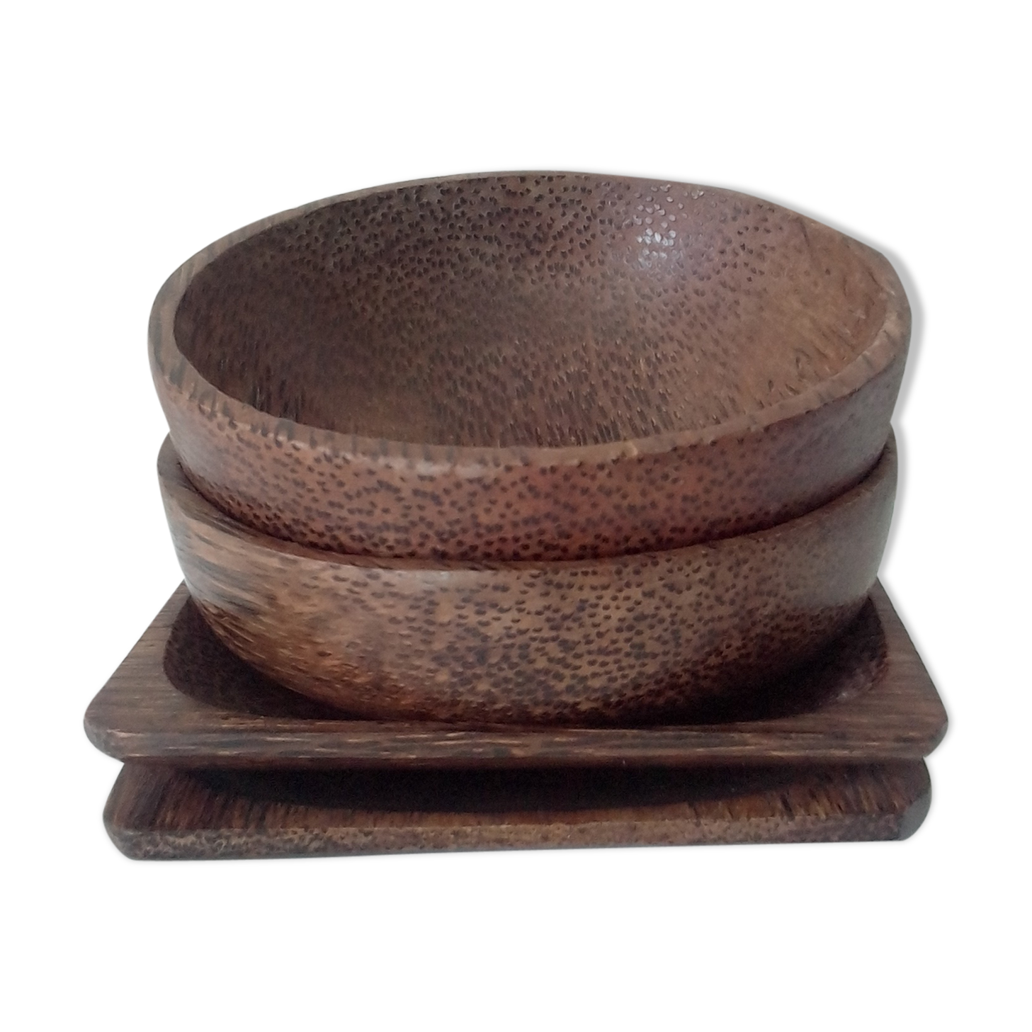 Set of wooden appetizer cups