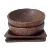 Set of wooden appetizer cups