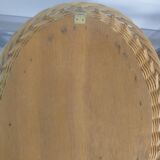 Vintage woven rattan mirror, 1970s