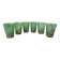 Set of 6 blown glass glasses with coloured Murano granules.