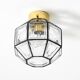 Beautiful 1970s Limburg glass ceiling lamp in octagon shape