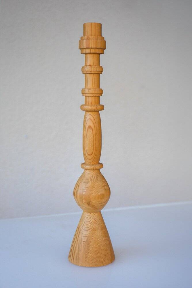 Pine candleholder in the style of Erik Höglund for Boda, Sweden, 1970s
