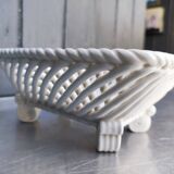 Vintage basket, woven ceramic fruit bowl