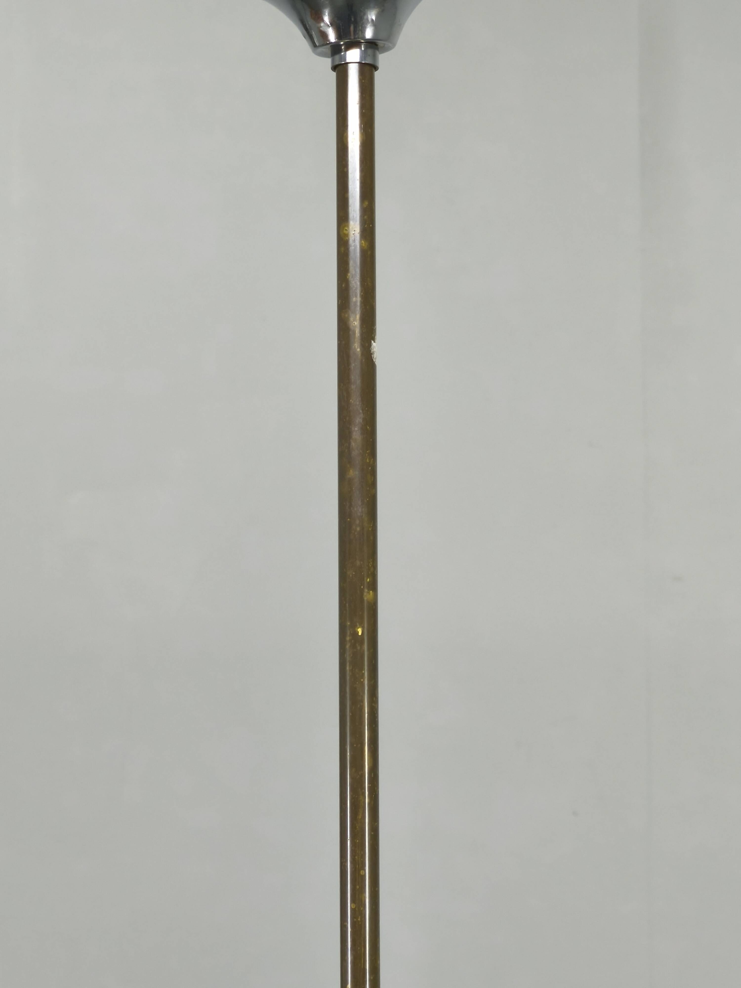 Chandelier en chrome et verre opalin Art Déco tchèque, années 1930
