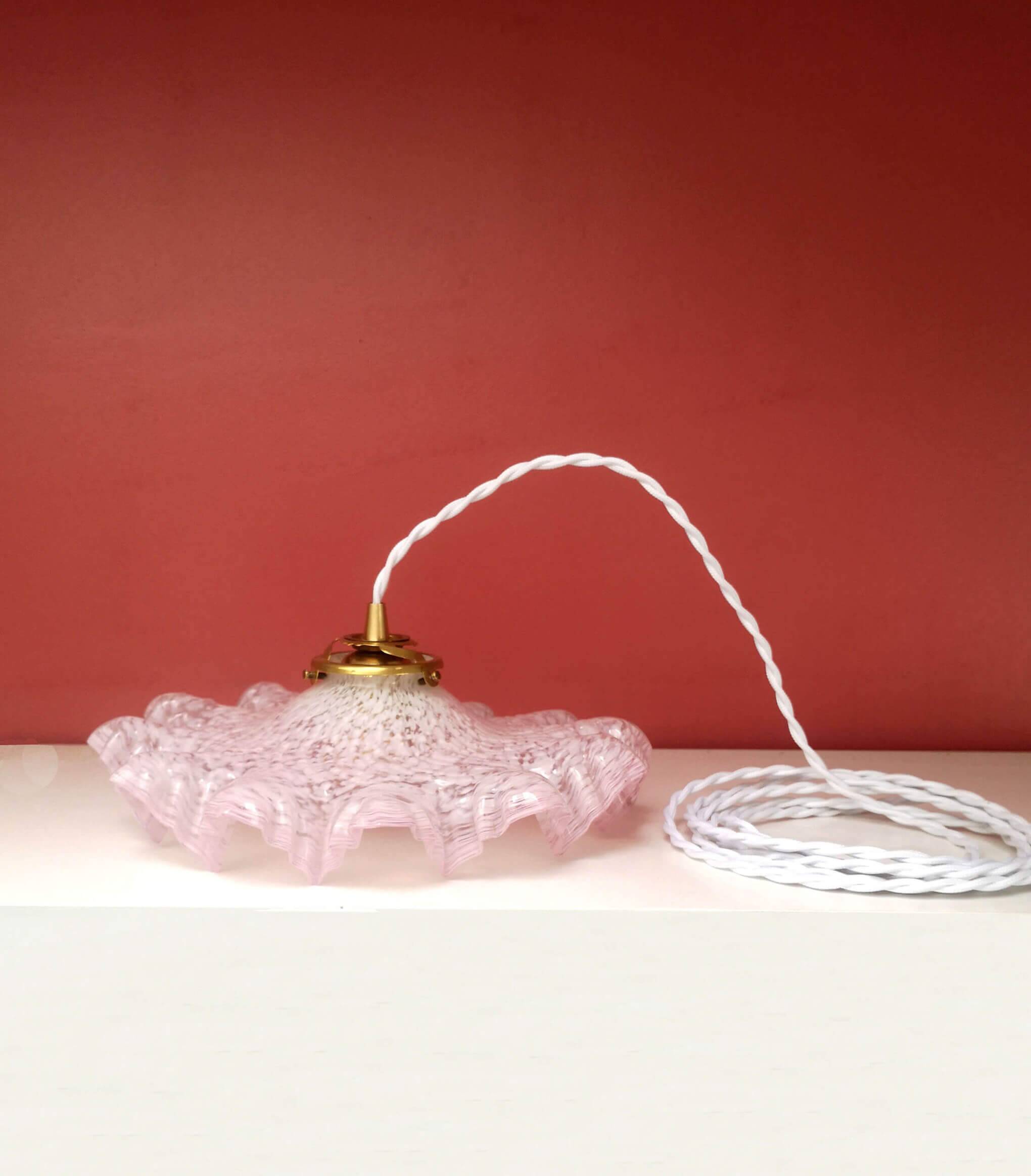 Suspension glass of pink clichy *C11