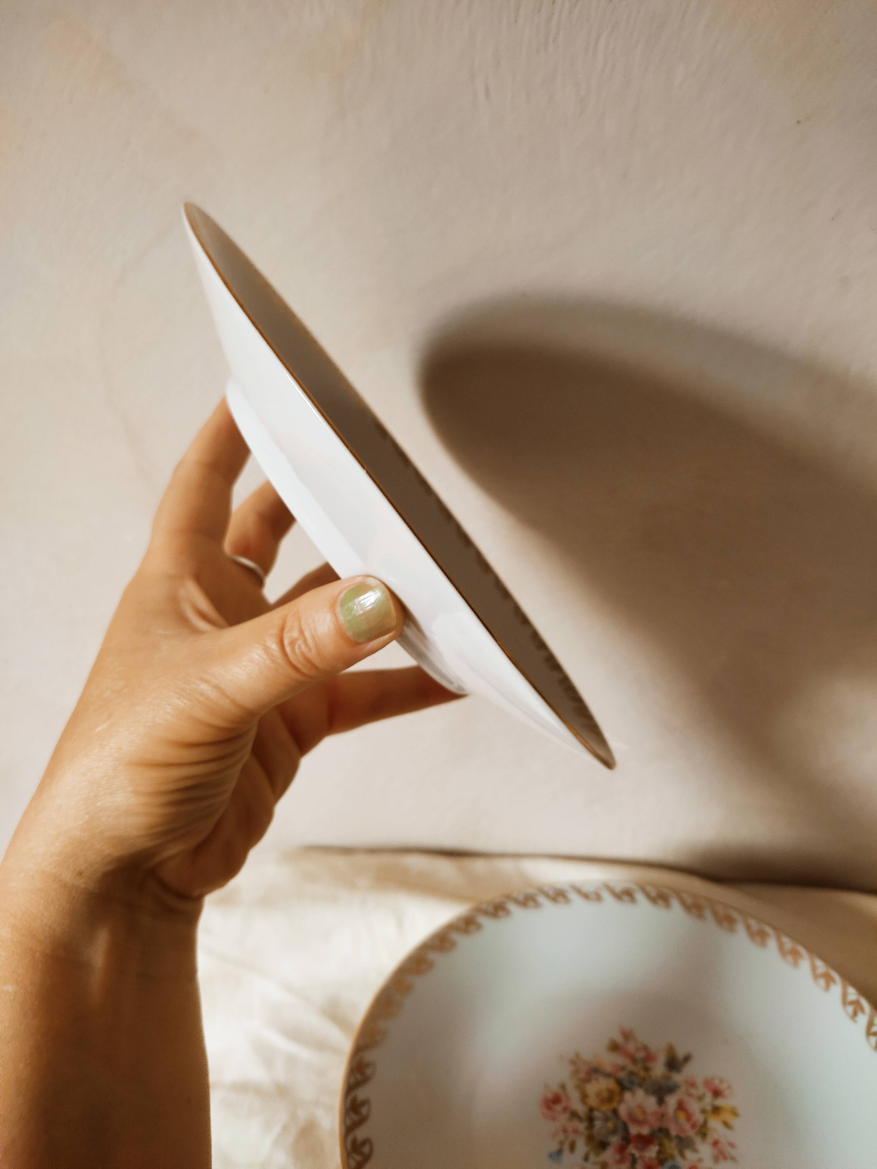 5 porcelain dessert plates