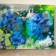 Abstract flowers, modern canvas signed by Myriam Guenaizia.