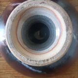 Signed ceramic fruit bowl on foot