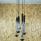 Lampe cascade 60s années 70 par Motoko Ishii pour Staff Chrom 6-flame