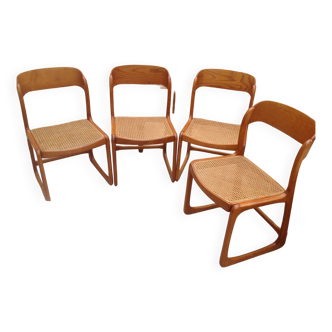 Lot de 4 chaises traineaux Baumann