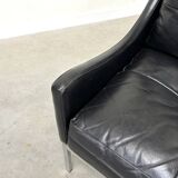 Canapé 2 places en cuir de style Bauhaus, milieu du XXe siècle, années 1960