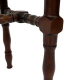 Tabouret vintage table d'appoint design brutaliste années 60 chêne foncé