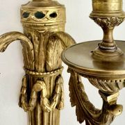 Pair of Mid-19th Century Napoleon III 2-Branch Gilt Bronze Candle Sconces