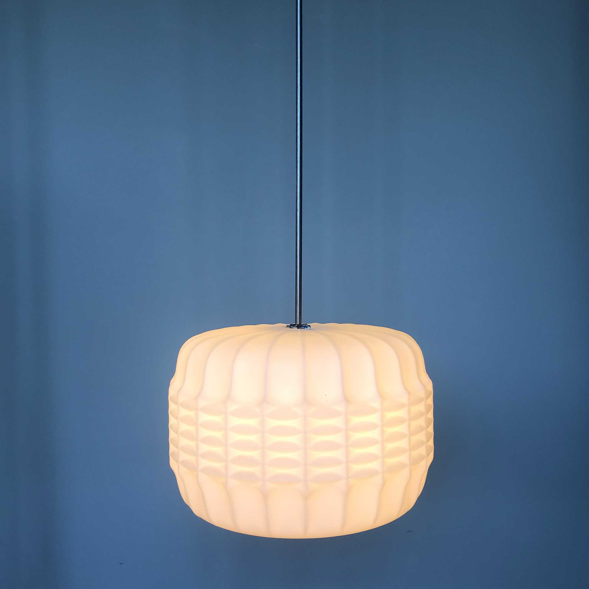 Hanging lamp opaline origami 1950